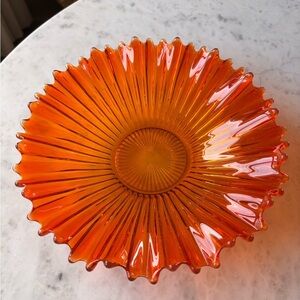 1960s Fostoria Heirloom bowl orange